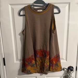 Easel Striped Floral Tank Top